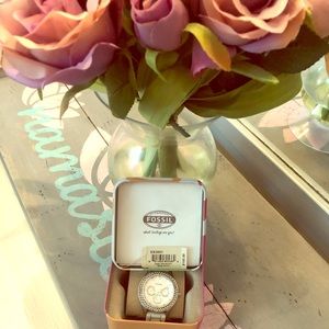 Women’s Fossil White and Silver Watch